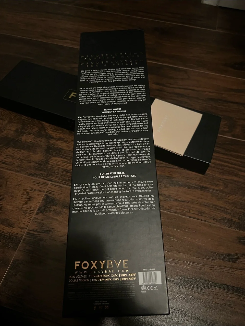 Foxybae 32mm Rose Gold Curling Wand - Rose Gold/Black